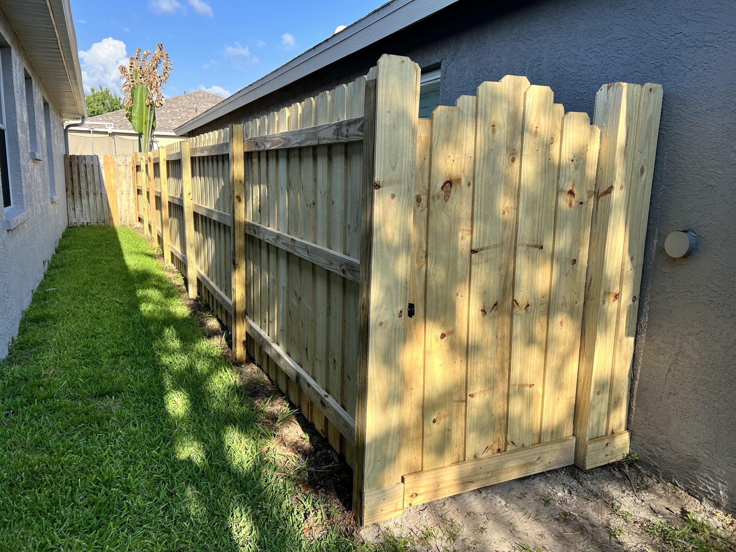 Privacy wood fence gate