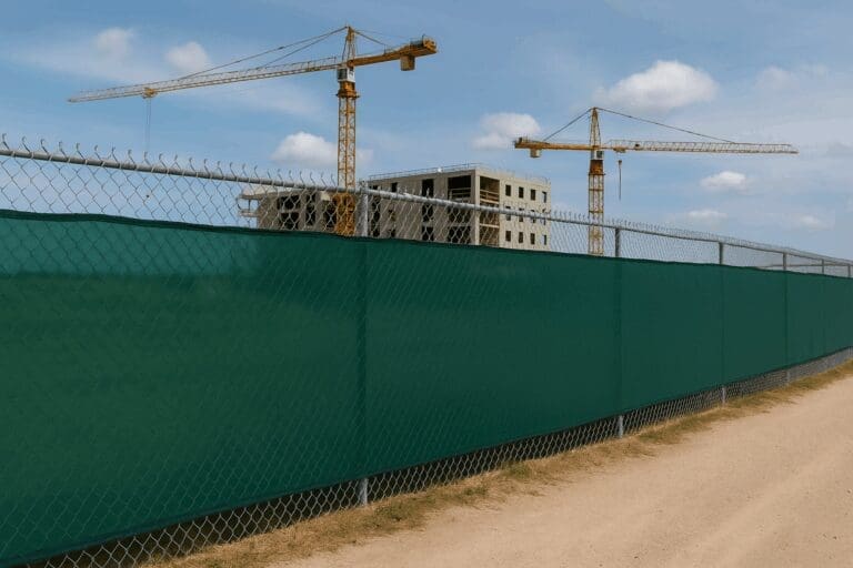 a fence around a construction site