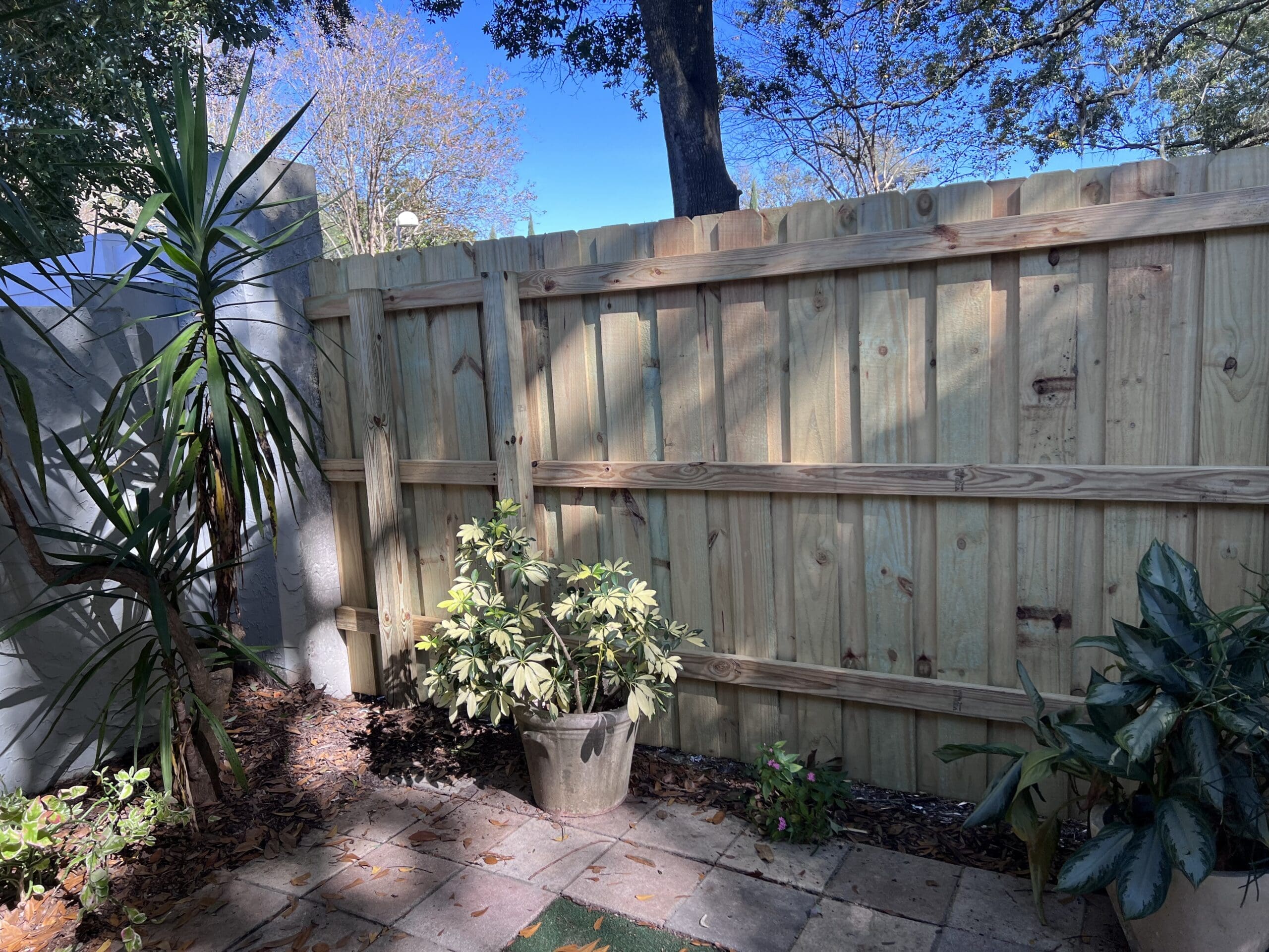 Wood fence installed near Mariner Blvd and Spring Hill Drive in Spring Hill, FL
